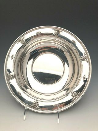 Rose Point By Wallace Fruit Bowl 10.  5 " Sterling Silver