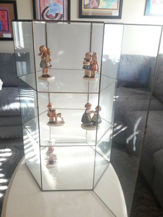 Vintage Large Glass And Brass Display Case 30 " Tall