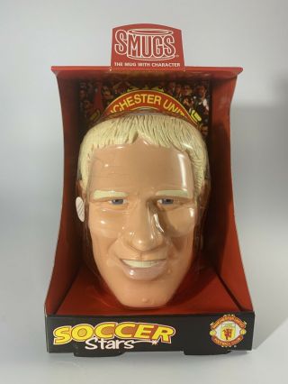 Vintage 1990s Smugs Peter Schmeichel Plastic Mug Manchester United