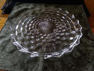Vintage Fostoria American Clear 12 Inch Round Footed Cake Plate Serving Platter