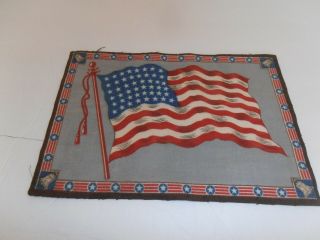 Antique Cigar Box Tobacco Flannel Felt Flag 11 " X 7.  25 " 48 Star Usa