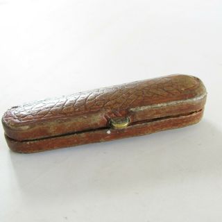 Old antique bakelite Cheroot holder in a leather case 2