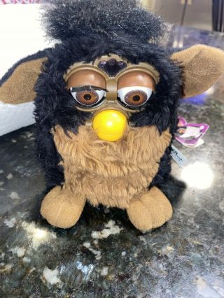 Vintage 1998 Tiger Electronics Furby Black & Brown 70 - 800 With Tag 1990’s Htf