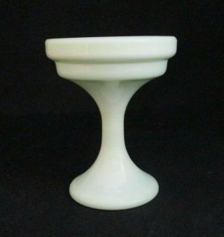 Vintage Westmoreland Green Milk Glass Pillar Candle Holder Fairy Light Base Usa