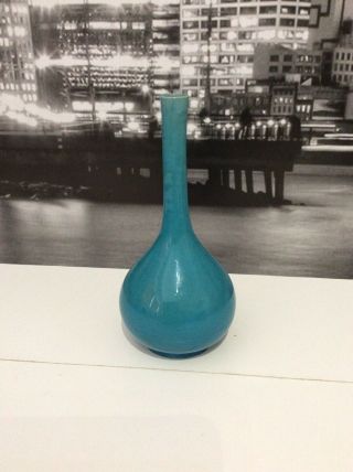 Fine Chinese Or Japanese 19th Century Turquoise Blue Bottle Vase