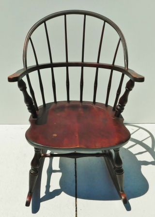 Antique/vintage Solid Mahogany Sack Back Windsor Rocking Chair Rocker