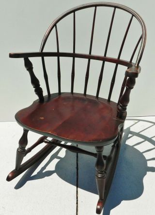 Antique/Vintage Solid Mahogany Sack Back Windsor Rocking Chair Rocker 2