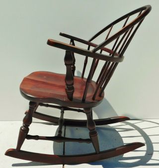 Antique/Vintage Solid Mahogany Sack Back Windsor Rocking Chair Rocker 3