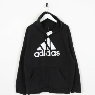 Vintage Adidas Big Logo Hoodie Sweatshirt Black | Large L | Grade B
