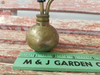 Vintage Hand Carved Brass Water Smoking Pipe From India 2