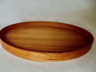 Vintage Wood Oval Shaker Serving Tray By Canterbury Nh Woodworks 13 " X10 " X1.  5 "