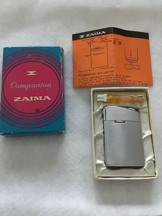 Vintage Zaima Companion Cigarette Lighter With Box/paperwork
