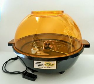 Vintage 6 Qt.  West Bend Stir Crazy Popcorn Popper 5346 1000w Gold Dome 1000 Watt
