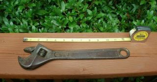 Vtg: Lakeside Drop Forged 12 " Adjustable Wrench With 3/4 " Wrench Built In Handle