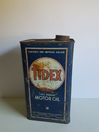 Tidex One Imperial Gallon Motor Oil Tin Vintage