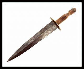 Antique American Civil War Confederate Bowie Knife Dagger " Arkansas Toothpick "