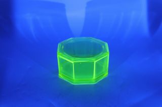 Vintage Uranium Vaseline Glass Candy Dish - Green