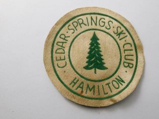 Cedar Springs Ski Club Hamilton Vintage Hat Vest Patch Badge Ontario Souvenir