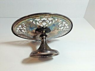 Vintage Victorian Plate Silver Plated Cake Stand Platter Pedestal 6.  5 " Diameter