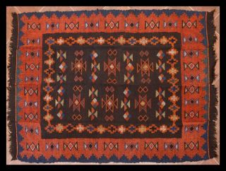 Greece Greek Epirus Metsovo Antique Handwoven Wool Kilim Rug 210x148cm