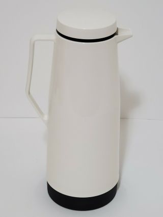 Vintage Thermos Coffee Butler Carafe - White & Black Insulated 1 Liter