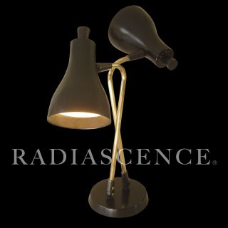 Space Jet Age Atomic Modern Black Table Lamp Lightolier Gerald Thurston Sarfatti