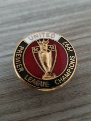 Vintage 1997 Prem Winners Manchester United Badge Coffer Style Man Utd Badge