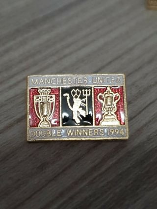 Vintage 1994 Double Winners Manchester United Badge Coffer Style Man Utd Badge