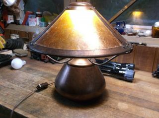 The Mica Lamp Co Arts & Craft,  Stickly,  Mission,  Van Erp 012256 Copper Beanpot Lamp