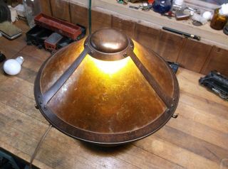 THE MICA LAMP CO ARTS & CRAFT,  STICKLY,  MISSION,  VAN ERP 012256 COPPER BEANPOT LAMP 2