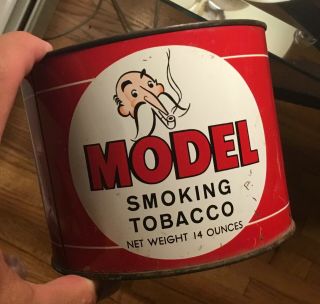 Old Model Smoking Tobacco Advertising Can Richmond Va Man W/ Pipe Logo