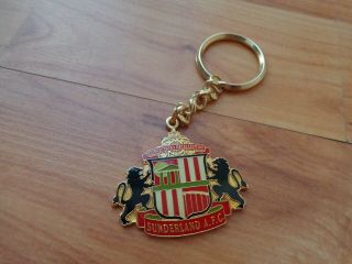 Vintage 90s Sunderland Afc Crest Football Keyring Keychain Metal Car Badge