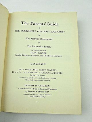 Vintage The Bookshelf for Boys & Girls Parents ' Guide 1967 Hardcover 6A 3
