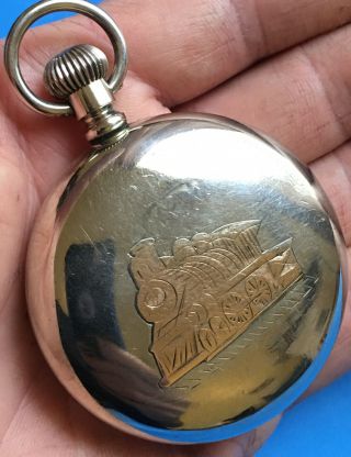 Antique 1887 Waltham 18s Gold Train Pocket Watch Runs Good