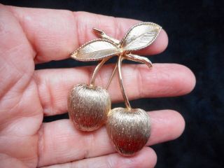 Authentic Vintage Sarah Coventry " Golden Cherries " 1964 Brooch/pin