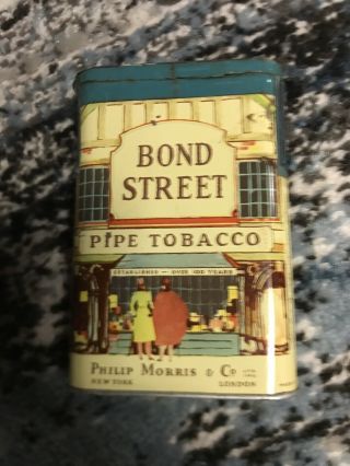 Vintage Bond Street Pipe Tobacco Tin Philip Morris Tobacco Inside
