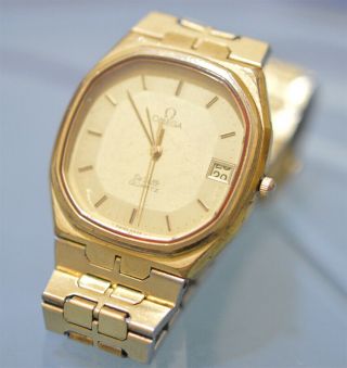Omega De Ville Quartz Gold Dial Antique Watch Cal.  1332 Men 