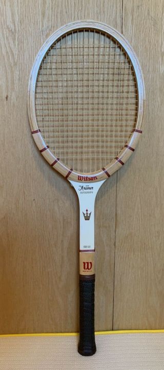 Vintage Wilson Tennis Racket Jack Kramer Autograph Wood 4 3/8 " Grip