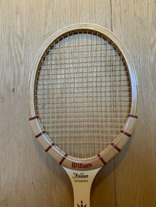 Vintage Wilson Tennis Racket Jack Kramer Autograph Wood 4 3/8 