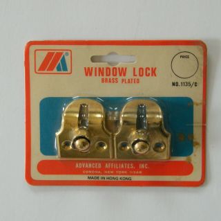 Vintage Brass Plated Window Locks Set Of 2 Advanced Affiliates No.  135/c