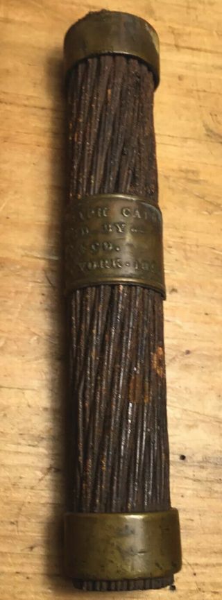 Rare Antique Tiffany & Co.  Ny Atlantic Telegraph Cable Bundle 1858 Brass Label