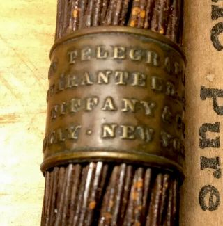 RARE ANTIQUE TIFFANY & CO.  NY ATLANTIC TELEGRAPH CABLE BUNDLE 1858 BRASS LABEL 2
