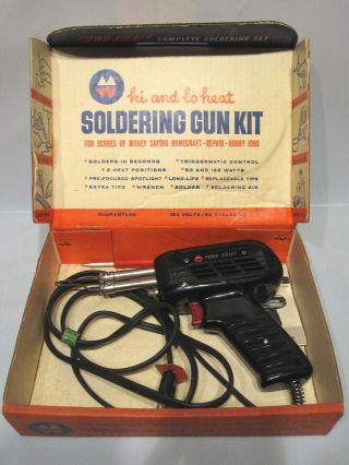 Vintage Powr - Kraft Hi And Lo Heat Soldering Gun Kit 90 To 125 Watt Model 84 - 6092
