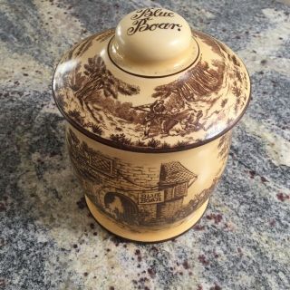 Vintage Blue Boar Tobacco Humidor Jar 8.  5”