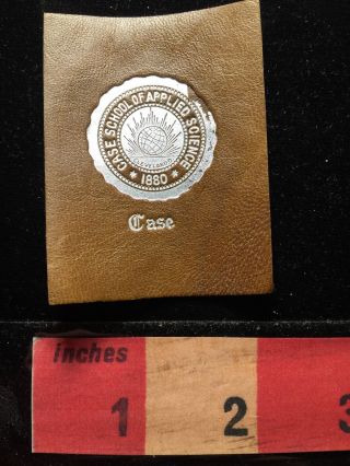 Case School Applied Science Engineering Cleveland Vtg Leather Tobacco Patch 65q1