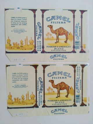 Opened Empty Cigarette Soft Pack - 84 Mm - China - Camel - 4 Different
