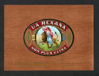 Old La Rexana Cigar Label - O.  L.  Schwencke Litho Sample Label Top Sheet