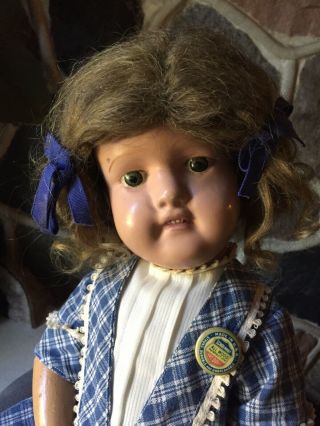 Antique 19” inch Schoenhut wood doll Dolly Paint Wig 2