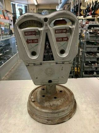 Vintage/antique Rockwell Double Duel Parking Meter