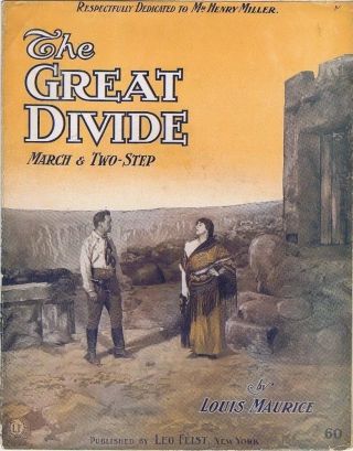 The Great Divide March And Two - Step,  1907,  Great Cover,  Vintage Sheet Music